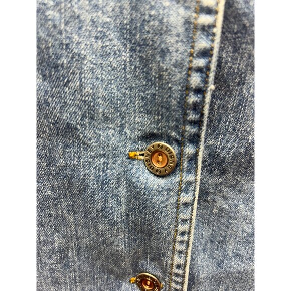 VTG Disney Denim Pooh Jumper Dress Sz L Embroidered Tigger Light Wash Cottage - Picture 7 of 12